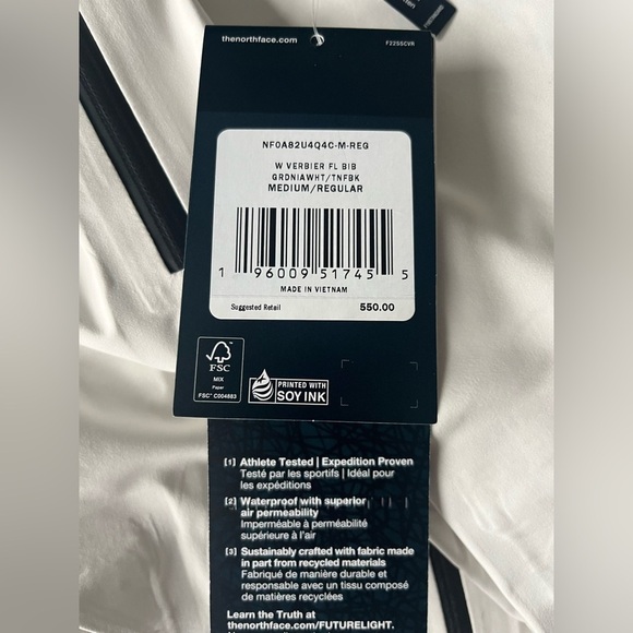 New Women's The North Face Summit Series Verbier GORE-TEX® Bibs Size Large White - Picture 8 of 9